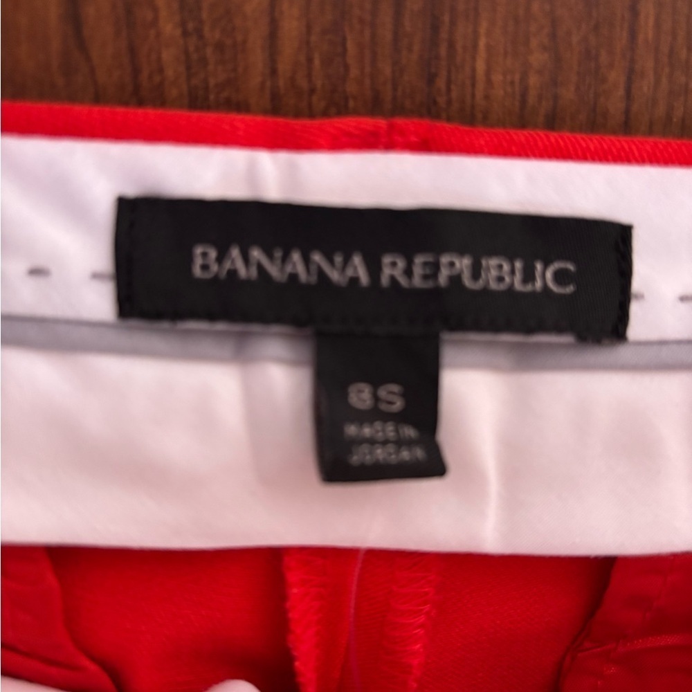 Banana Republic Size 8S Vibrant Red Women's Pants Ankle Length - Picture 9 of 14